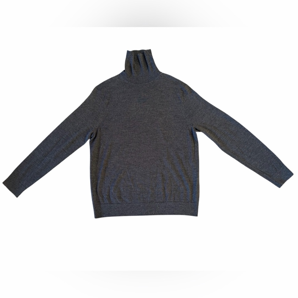 Banana Republic‎ Merino Wool Turtleneck Sweater Gray Italian Yarn NWT Size L